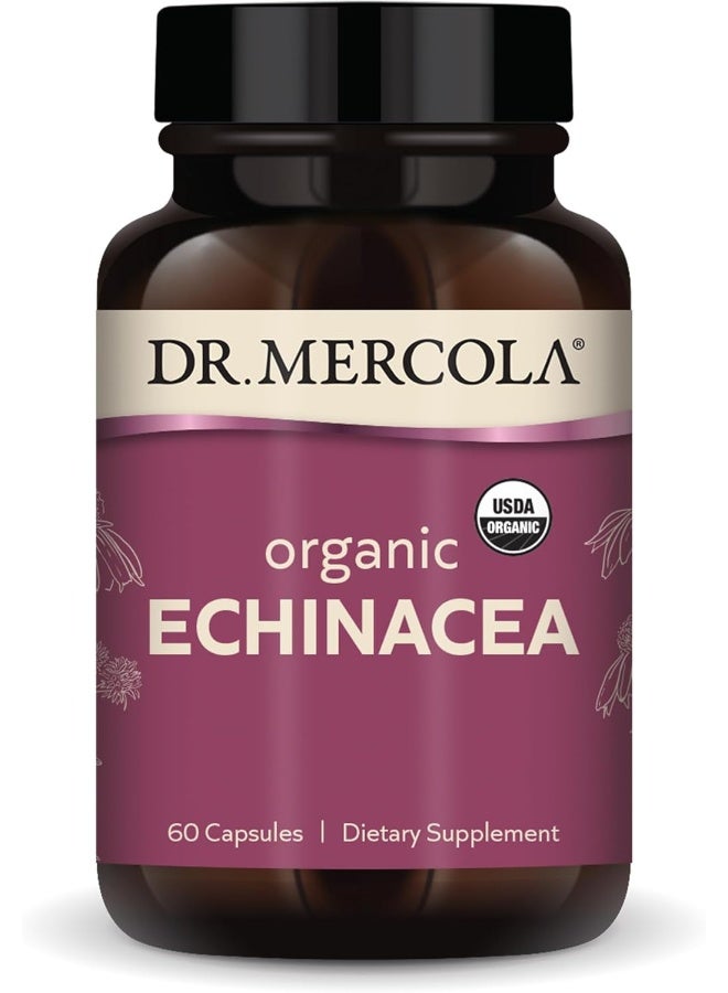 Dr. Mercola Organic Echinacea Dietary Supplement, 30 Servings (60 Capsules), Non Gmo, Gluten Free, Soy Free, Usda Organic - Image 1